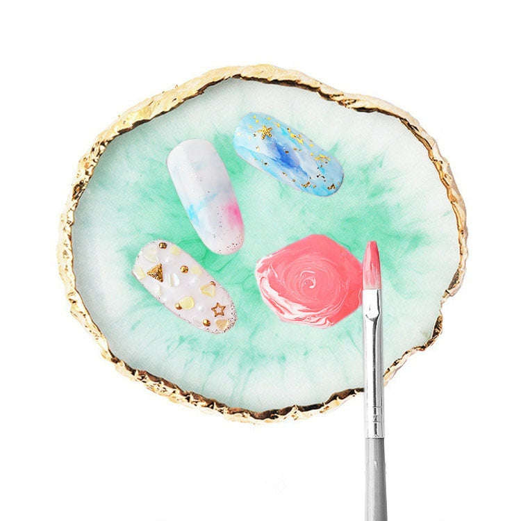 Nail Palettes Resin Agate Pieces Nail Painting Palette Decoration Storage Tray(Green)