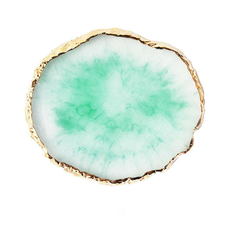 Nail Palettes Resin Agate Pieces Nail Painting Palette Decoration Storage Tray(Green)