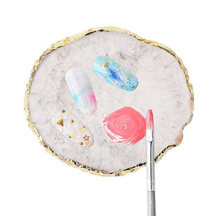 Nail Palettes Resin Agate Pieces Nail Painting Palette Decoration Storage Tray(Grey)