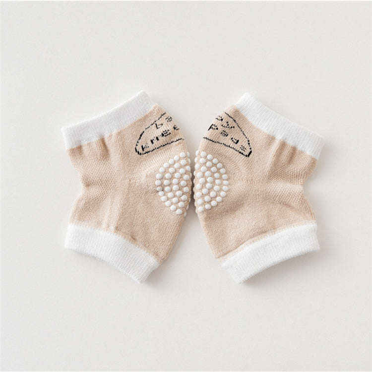 Babys Non-slip Kneecap Cotton Knee Pad Baby Crawling Knee Pads(Khaki)