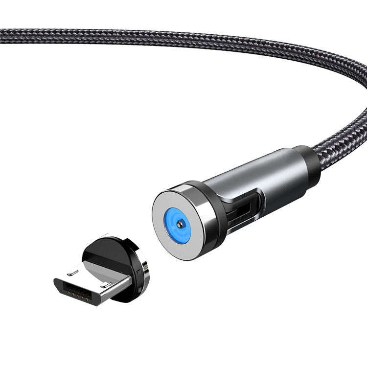 CC56 Micro USB Magnetic Interface Dust Plug Rotating Data Charging Cable, Cbale Length: 2m(Black)
