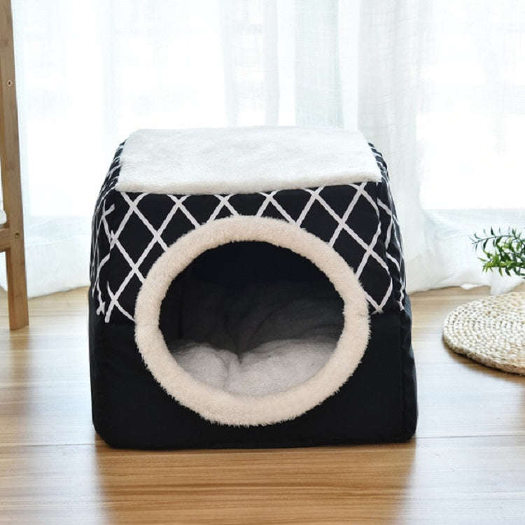 Cat Nest Capsule Four Seasons Universal Closed Cat Bed, Size:L(Black)