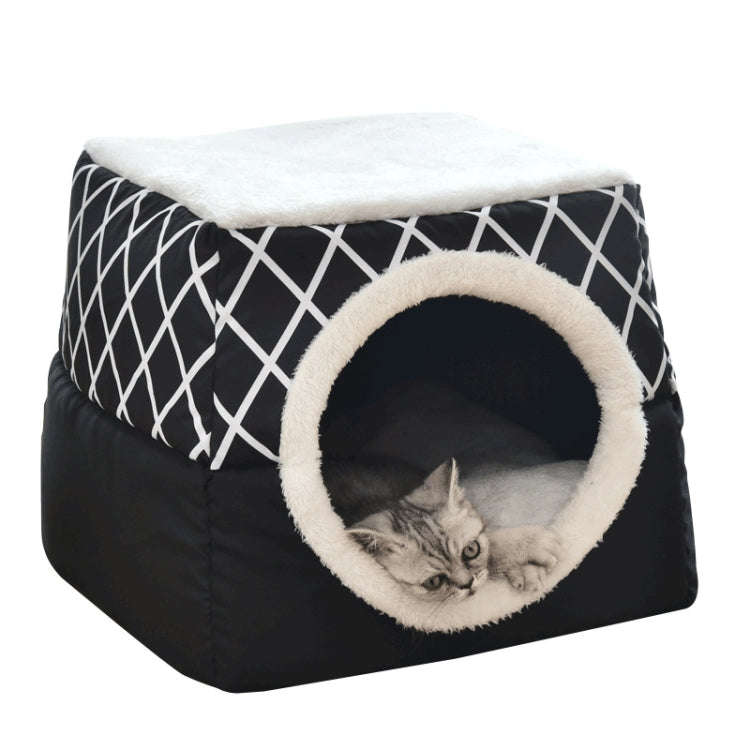 Cat Nest Capsule Four Seasons Universal Closed Cat Bed, Size:L(Black)