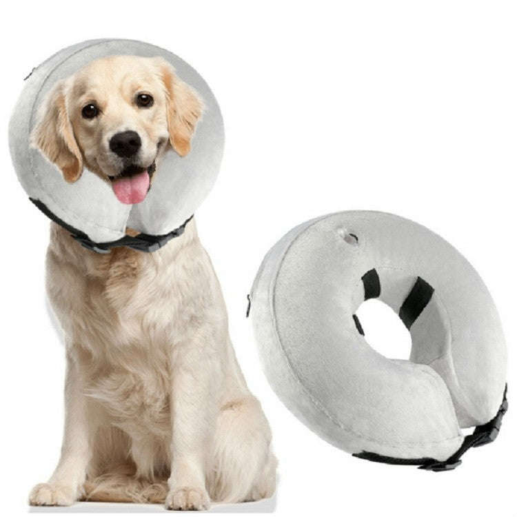 Inflatable Pet Collar Pet Grooming Warm Protective Wound Protection Collar, Size:M (CQLQ02)
