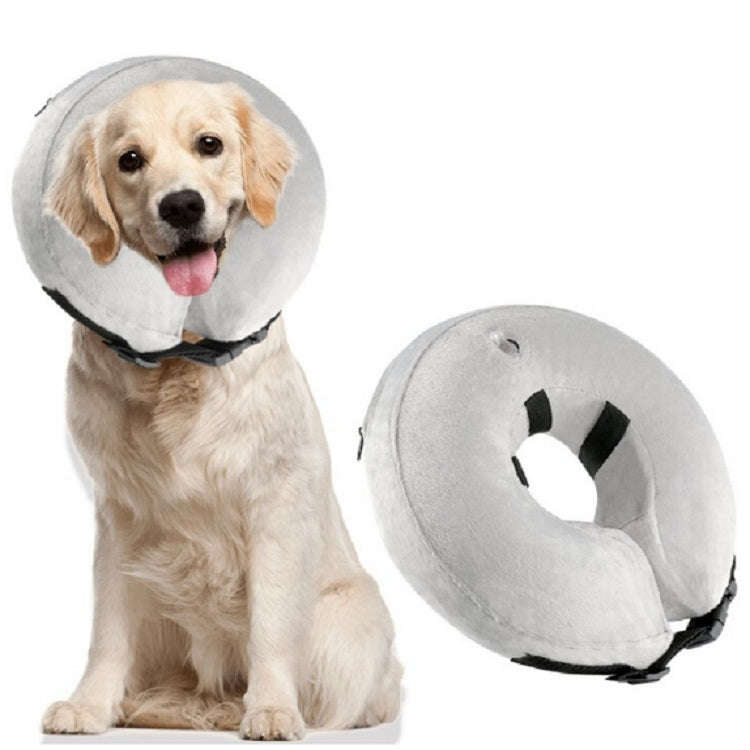 Inflatable Pet Collar Pet Grooming Warm Protective Wound Protection Collar, Size:M (CQLQ02)