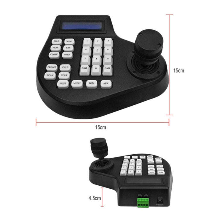 8003H Analog Coaxial Dome Control Keyboard RS485 PTZ, Specification:4 Axis(EU Plug)