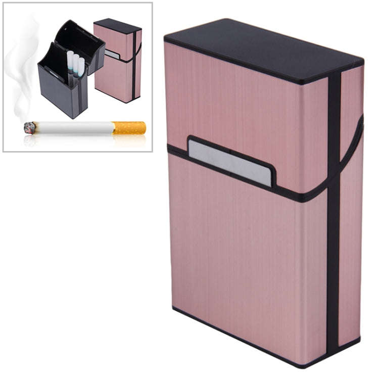 Aluminum Cigar Cigarette Case Tobacco Holder Pocket Box Storage Container Smoking Set(Pink)