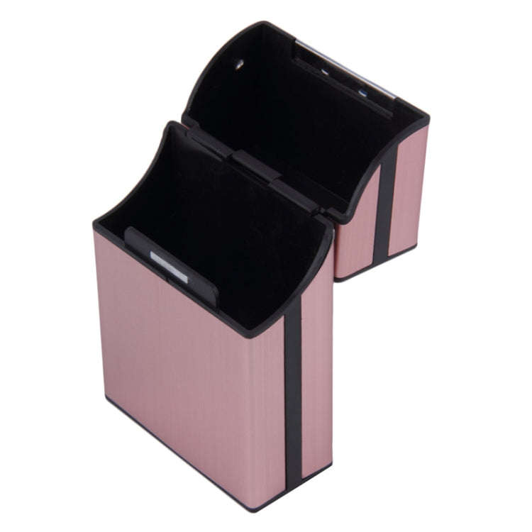 Aluminum Cigar Cigarette Case Tobacco Holder Pocket Box Storage Container Smoking Set(Pink)