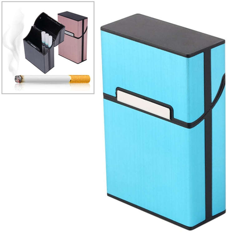 Aluminum Cigar Cigarette Case Tobacco Holder Pocket Box Storage Container Smoking Set(Blue)