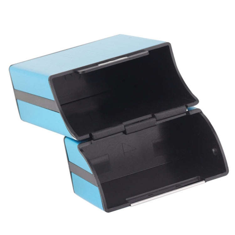 Aluminum Cigar Cigarette Case Tobacco Holder Pocket Box Storage Container Smoking Set(Blue)
