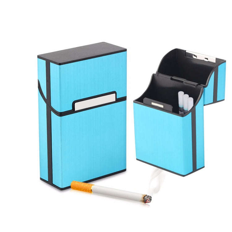 Aluminum Cigar Cigarette Case Tobacco Holder Pocket Box Storage Container Smoking Set(Blue)