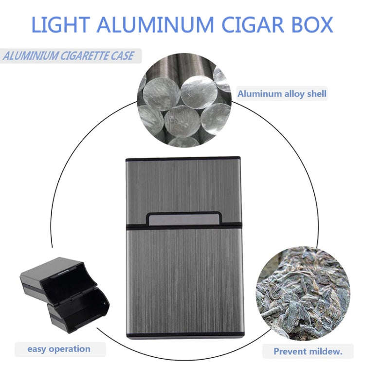 Aluminum Cigar Cigarette Case Tobacco Holder Pocket Box Storage Container Smoking Set(Blue)