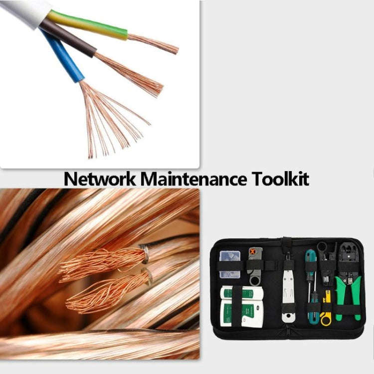 Three-purpose Network Cable Clamp Tester Hand Tool Set Home Network Repair Kit, Style:12 in 1