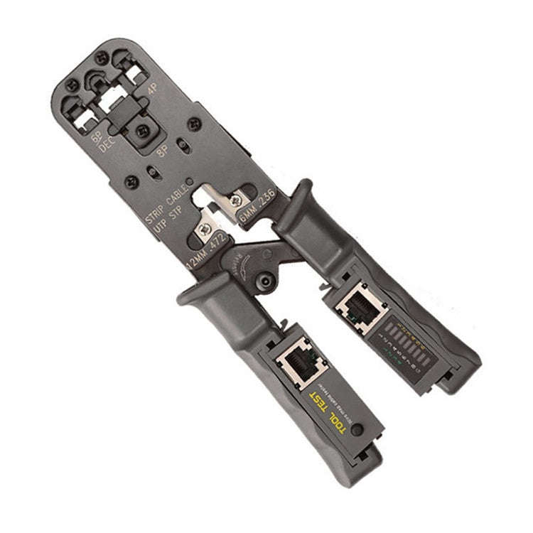 Multifunctional 4P8P6P Three-purpose Tester Ratchet Type Network Tool Squeeze Crimping Wire Netwo...
