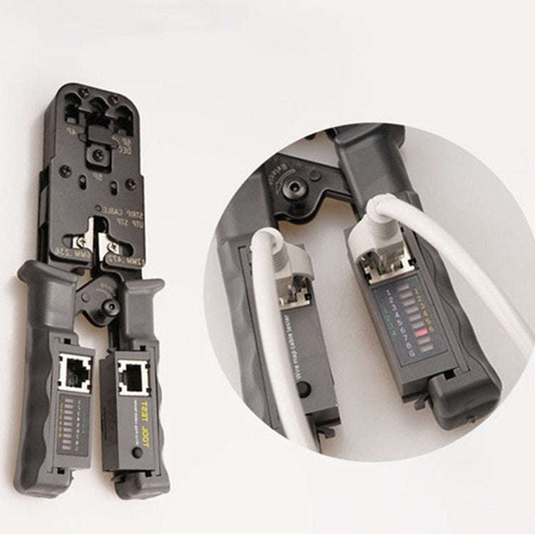 Multifunctional 4P8P6P Three-purpose Tester Ratchet Type Network Tool Squeeze Crimping Wire Netwo...