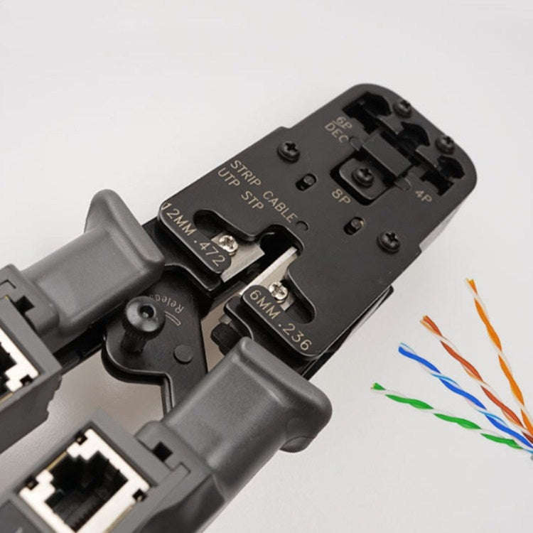 Multifunctional 4P8P6P Three-purpose Tester Ratchet Type Network Tool Squeeze Crimping Wire Netwo...