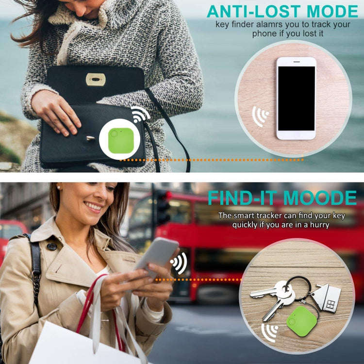 Portable Mini Square Anti Lost Device Smart Bluetooth Remote Anti Theft Keychain Alarm(Pink)