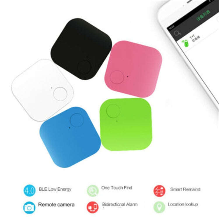 Portable Mini Square Anti Lost Device Smart Bluetooth Remote Anti Theft Keychain Alarm(Pink)