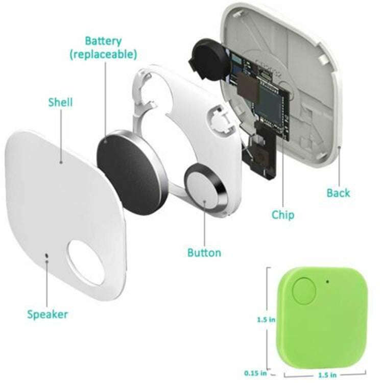 Portable Mini Square Anti Lost Device Smart Bluetooth Remote Anti Theft Keychain Alarm(Pink)