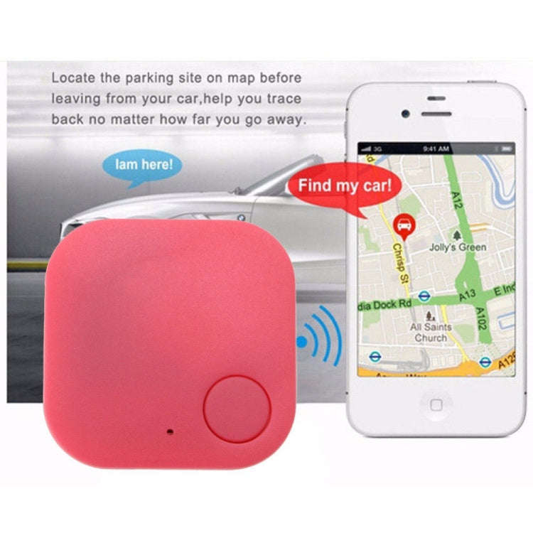 Portable Mini Square Anti Lost Device Smart Bluetooth Remote Anti Theft Keychain Alarm(Pink)