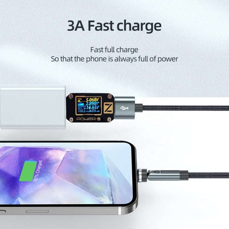 CC57 540 Degrees Rotary Magnetic Fast Charging Data Cable, Cable Length:2m(Black)
