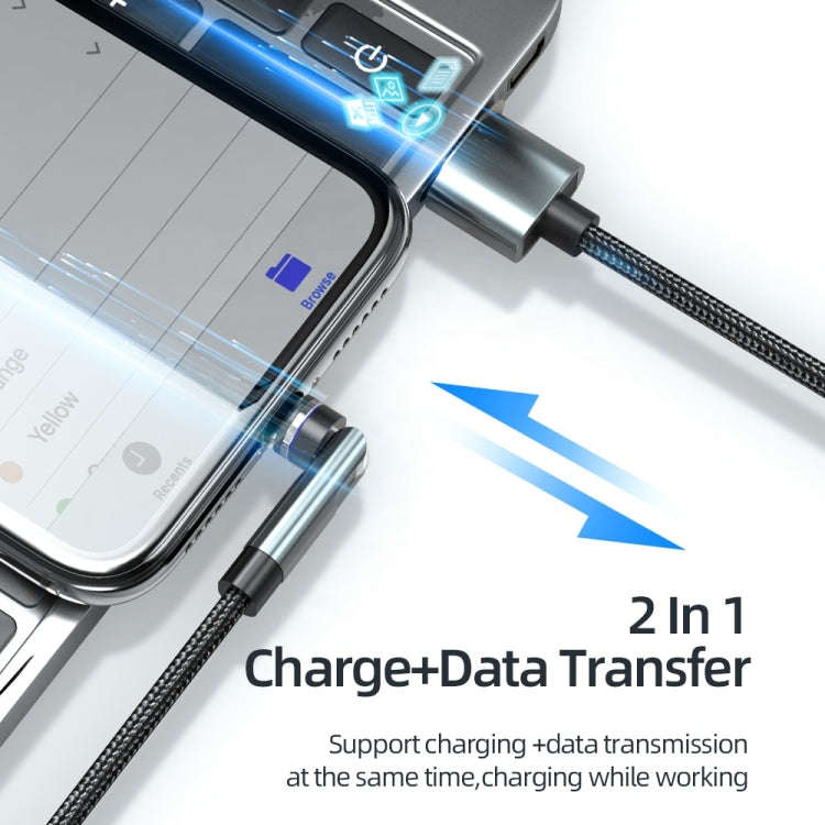 CC57 Micro USB Magnetic Interface Rotating Fast Charging Data Cable, Cable Length 2m (Black)