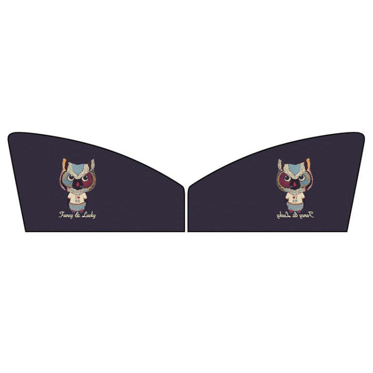 1 Pair Car Window Magnet Sunshade Curtain Heat Insulation Sun Block(Catman)