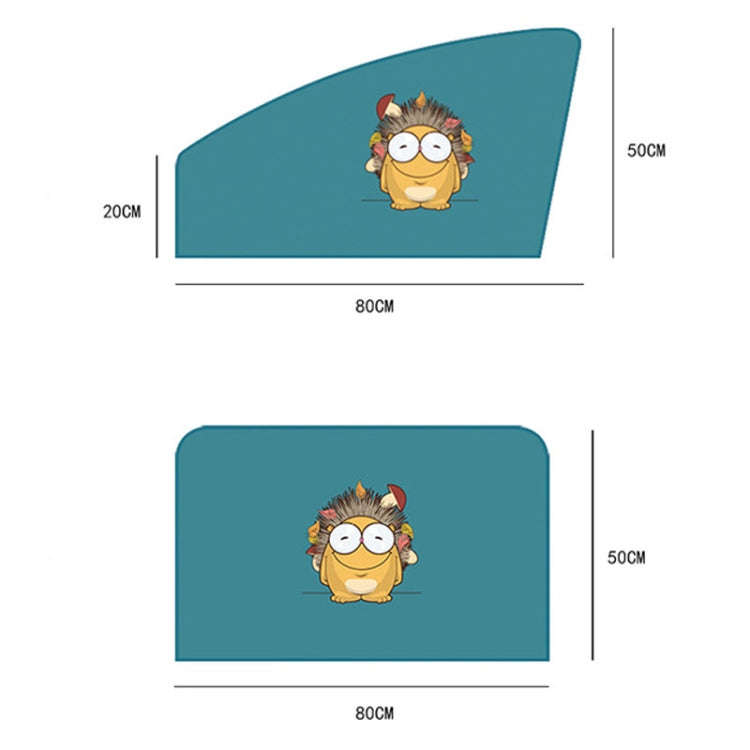 1 Pair Car Window Magnet Sunshade Curtain Heat Insulation Sun Block(Blue Owl)