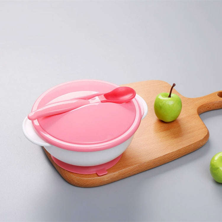 Children Sucker Temperature Spoon Cover Bowl Baby Drop-proof Training Bowl Infant Feeding Tablewa...
