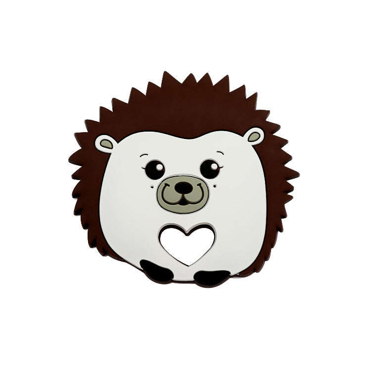 Hedgehog Silicone Pacifier Baby Teether Mother and Baby Supplies Creative Infant Molar Toy(Brown)