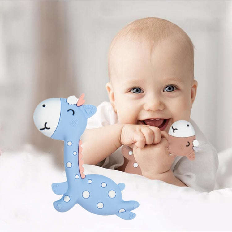 Cartoon Fawn Baby Teether Training Bite Molar Rod Silicone Toy Mother and Baby Supplies(Blue)