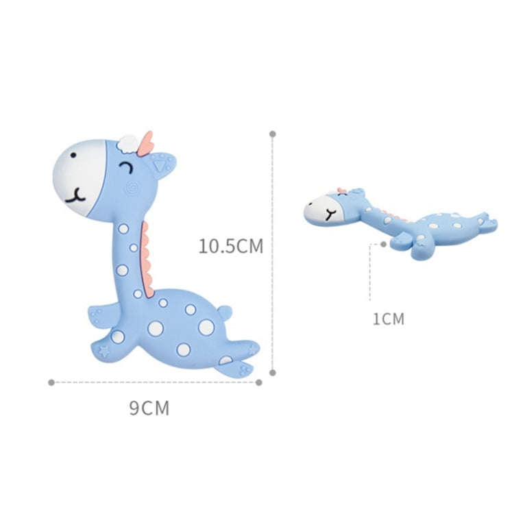 Cartoon Fawn Baby Teether Training Bite Molar Rod Silicone Toy Mother and Baby Supplies(Blue)