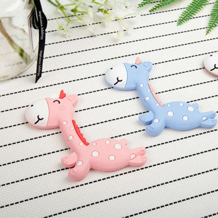Cartoon Fawn Baby Teether Training Bite Molar Rod Silicone Toy Mother and Baby Supplies(Blue)