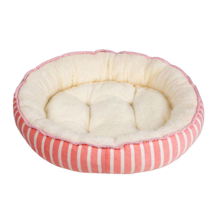 Thickened Autumn and Winter Oval Universal Warm Pet Cat Dog Bed, Size:M(Pink)