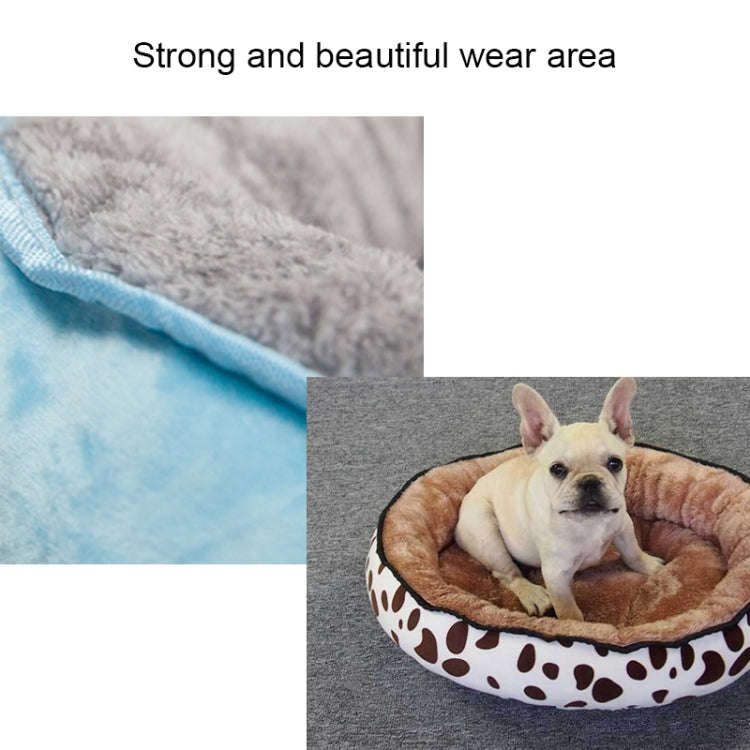 Thickened Autumn and Winter Oval Universal Warm Pet Cat Dog Bed, Size:M(Pink)