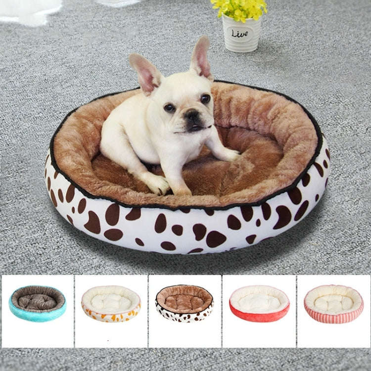 Thickened Autumn and Winter Oval Universal Warm Pet Cat Dog Bed, Size:M(Pink)