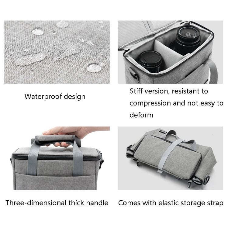 Baona BN-H001 Digital Camera Bag Casual Portable Camera Waterproof Bag, Size:Medium(Gray)