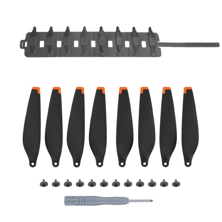 Sunnylife MM3-SN443 For Mini 3 Pro Propeller Blades + Silicone Folding Storage Bag(Orange Tip+Gra...