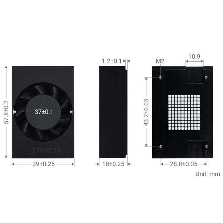 For Jetson Orin Waveshare 24076 Cooling Fan Speed Adjustable(Black)