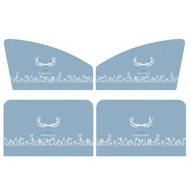 4 PCS / Set Car Window Magnet Sunshade Curtain Heat Insulation Sun Block(Antlers)