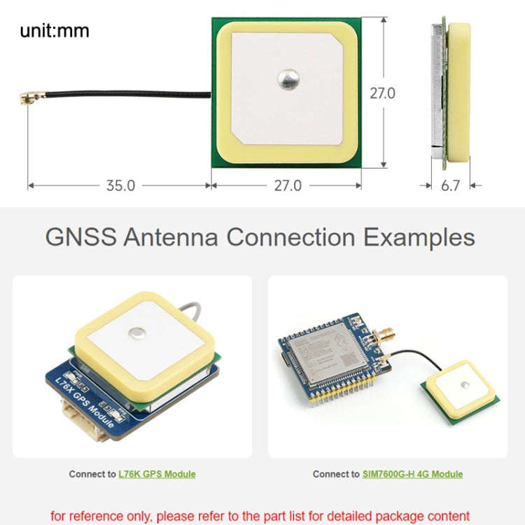 Waveshare 24095 GNSS Active Ceramic Positioning Antenna, IPEX 1 Connector