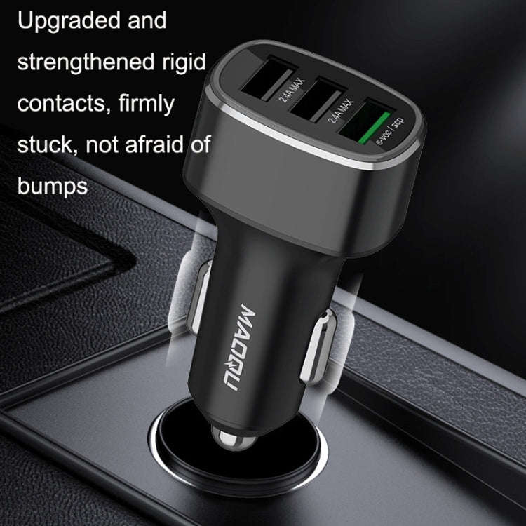 QIAKEY GT680 3 USB Ports Fast Charge Car Charger(Gray)
