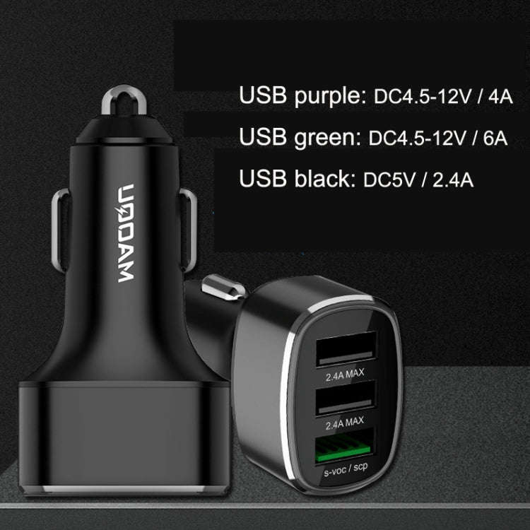 QIAKEY GT680 3 USB Ports Fast Charge Car Charger(Gray)