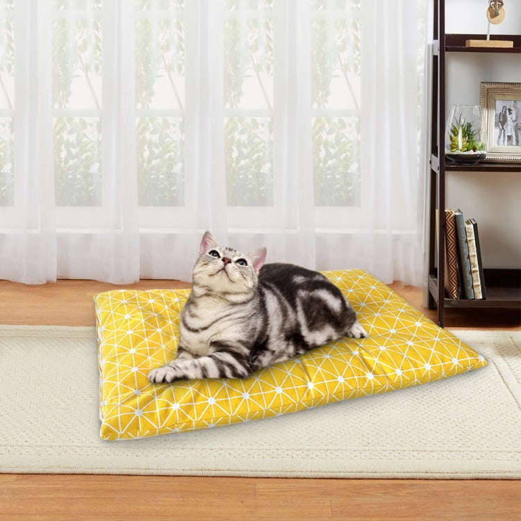 Winter Thick Warm Pet Sleeping Mat Cat Dog Sleeping Bed, Size:L(Yellow)