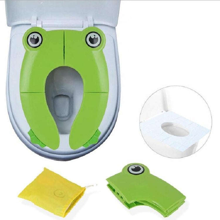Frog-Shaped PP Material Environmental Protection Children Travel Portable Toilet Seat(Green)