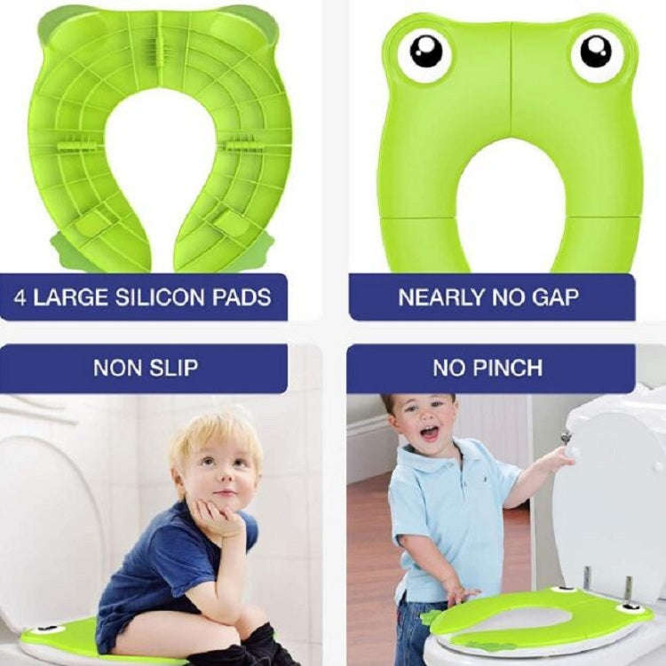 Frog-Shaped PP Material Environmental Protection Children Travel Portable Toilet Seat(Green)