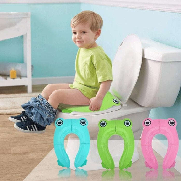 Frog-Shaped PP Material Environmental Protection Children Travel Portable Toilet Seat(Green)
