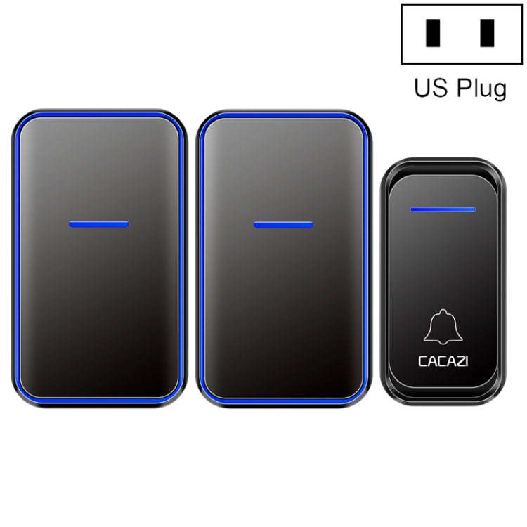 CACAZI A68-2 One to Two Wireless Remote Control Electronic Doorbell Home Smart Digital Wireless D...