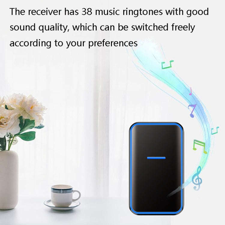 CACAZI A68-2 One to Two Wireless Remote Control Electronic Doorbell Home Smart Digital Wireless D...