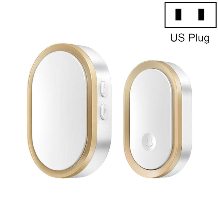 CACAZI A99 Home Smart Remote Control Doorbell Elderly Pager, Style:US Plug(Golden)